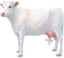 AntiMastitor device being used on dairy cow